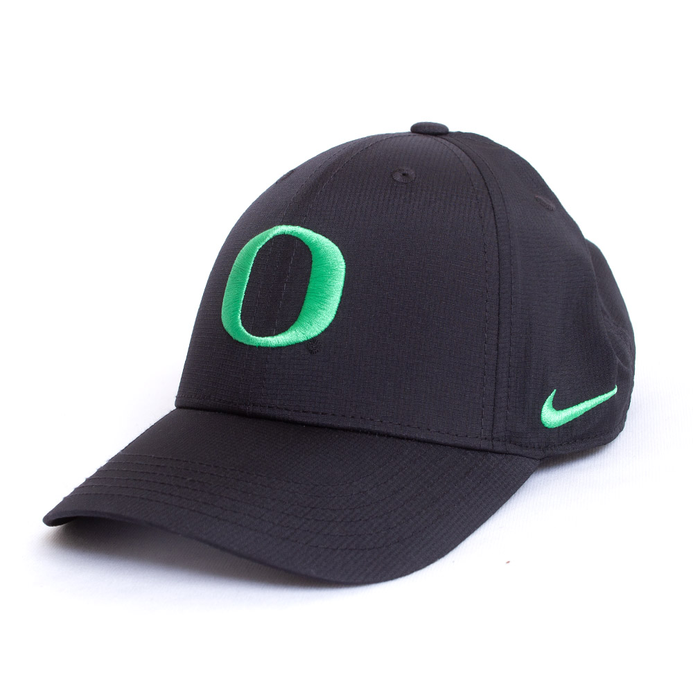 Classic Oregon O, Nike, Black, Curved Bill, Performance/Dri-FIT, Accessories, Youth, Structured, Team Issue, Adjustable, Hat, 768106